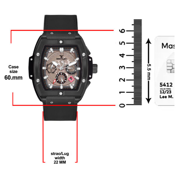 Bretley B6789Y Bold Mechanical Luxury Timepiece Black watch - Image 5