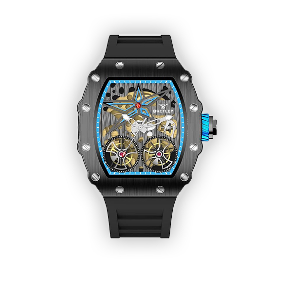 Bretley Skeleton Black & Grey Watch
