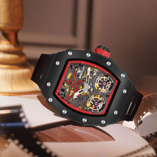 Bretley B007Y Automatic Skeleton Red & Black - Image 2