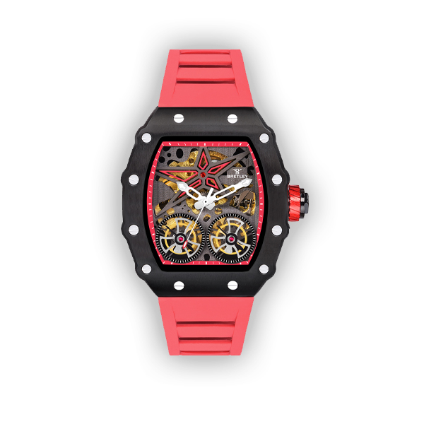 Bretley B007Y Automatic Skeleton Red Watch