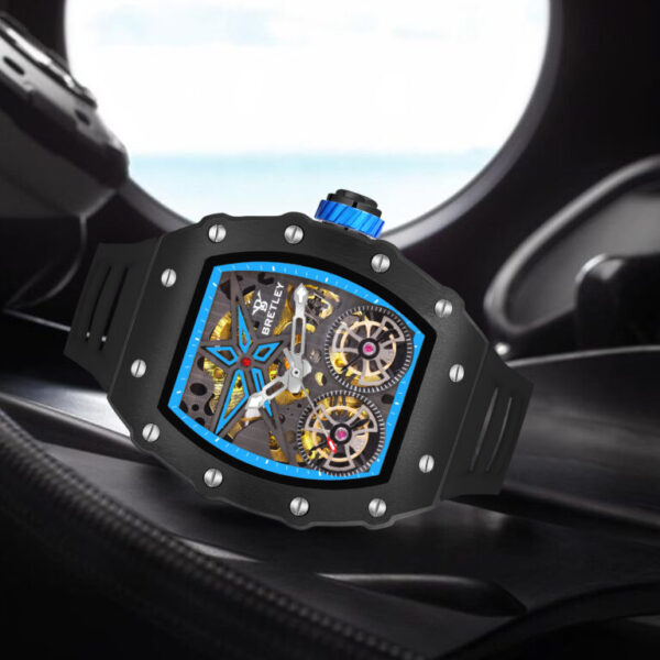 Bretley Skeleton Black & Grey Watch