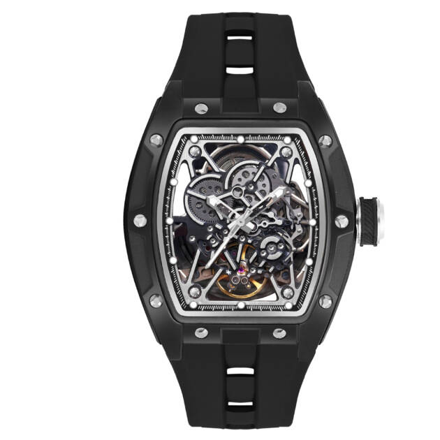 Bretley Phantom Edge Automatic Skeleton Tonneau Watch-B6504Y