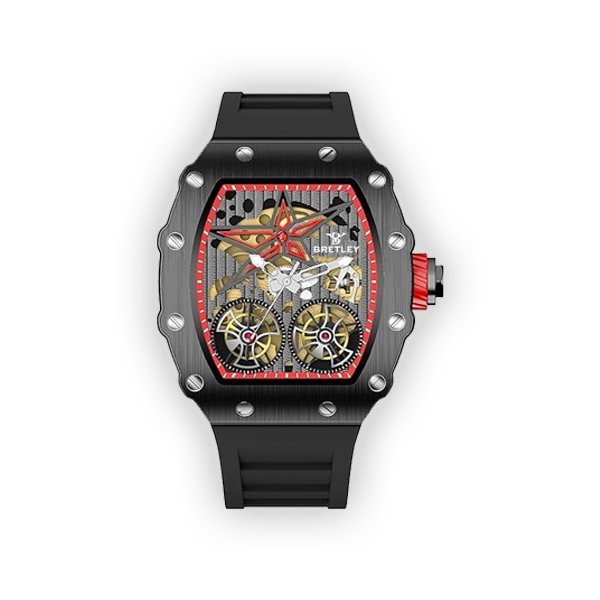 Bretley B007Y Red automatic skeleton Watch