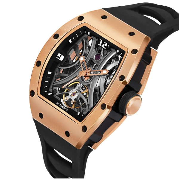 Bretley Rose Gold Automatic Skeleton Watch - Image 2