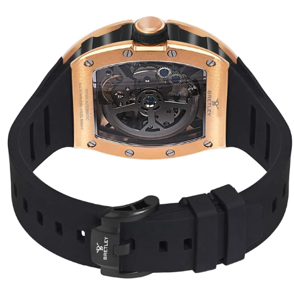 Bretley Rose Gold Automatic Skeleton Watch - Image 3