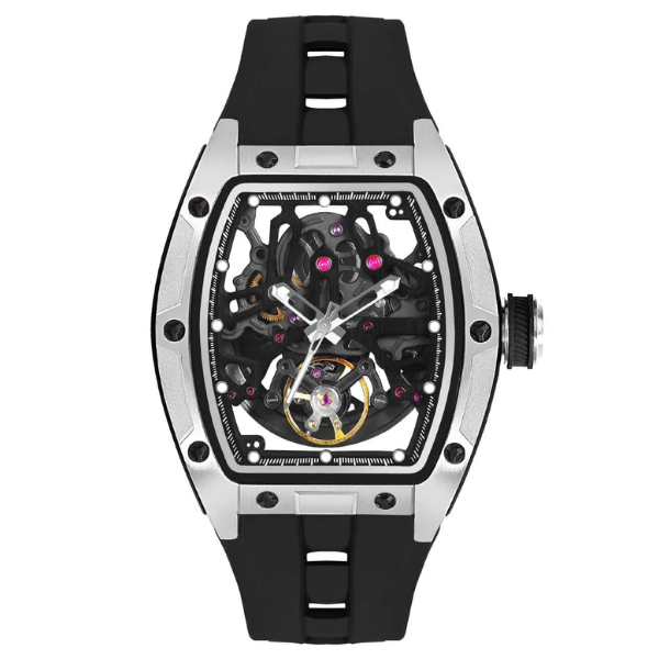 Bretley B9803Y Silver Edge Automatic Skeleton Watch