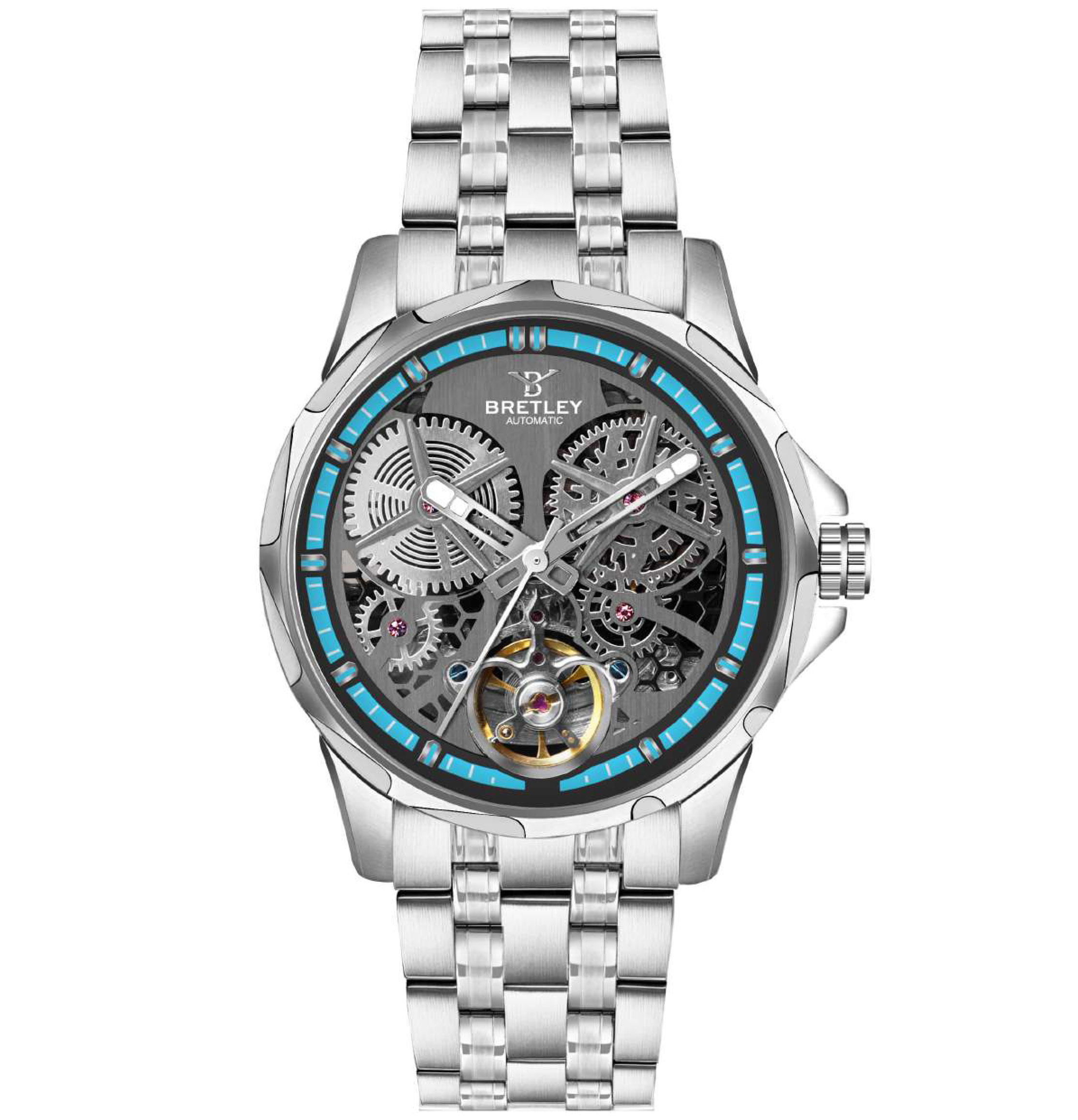 BRETLEY B0911Y Stainless Steel Blue Automatic Watch