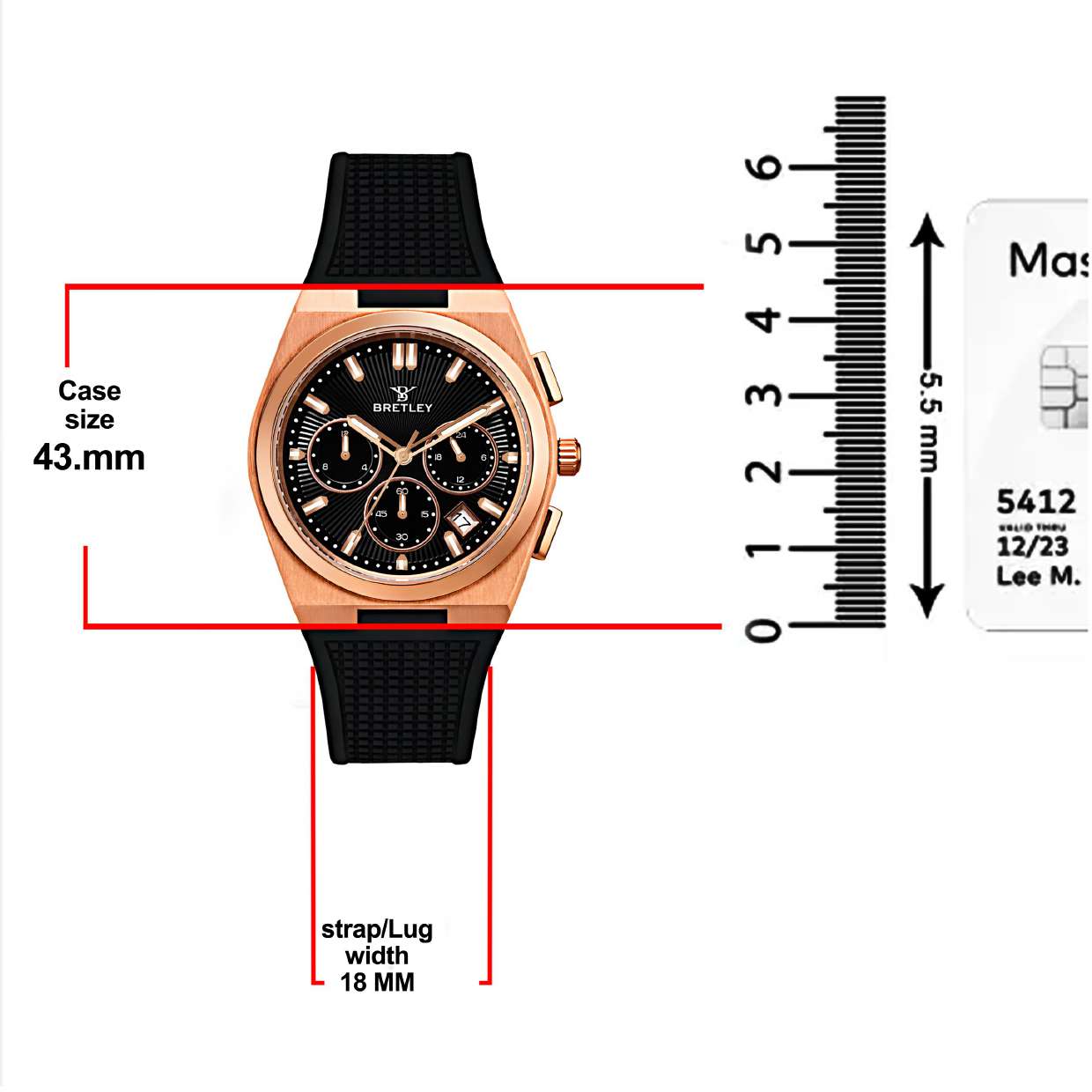 Bretley 6057 Multi Chronograph Watch – Rose Gold Edition - Image 6