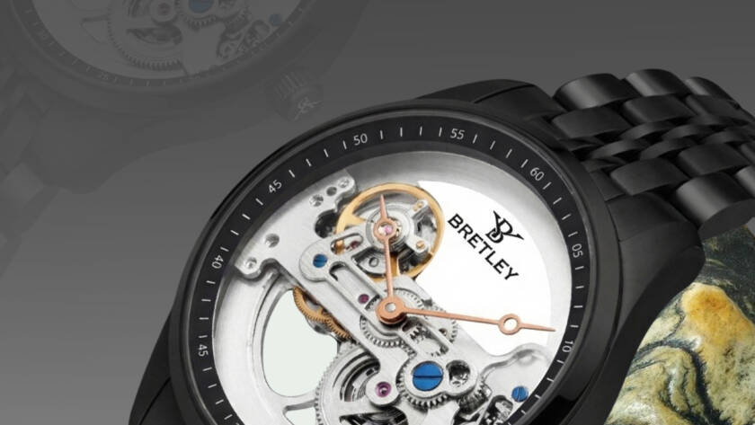 Skeleton Watch for Men with Transparent Dial